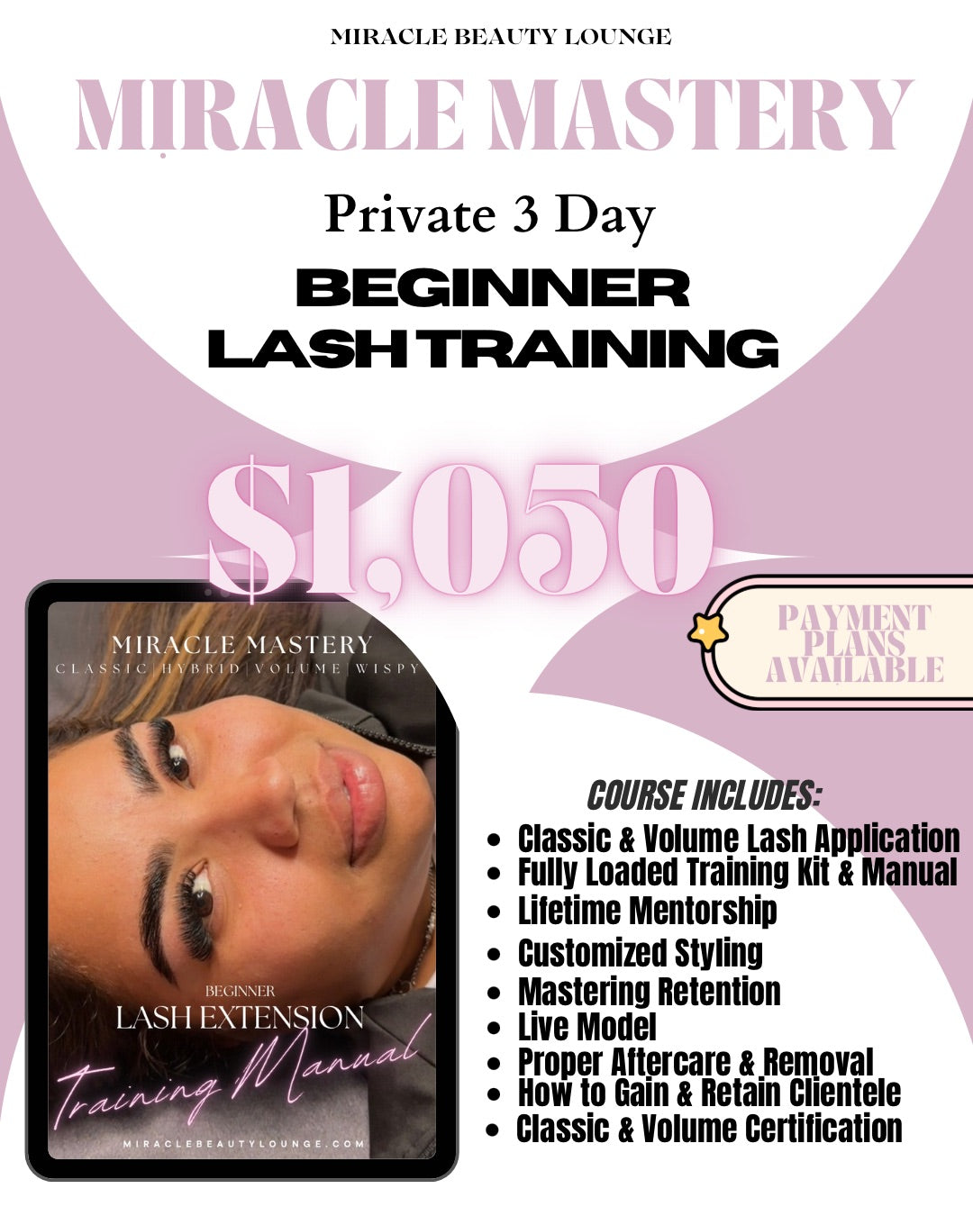 3 Day Private Beginner Lash Training